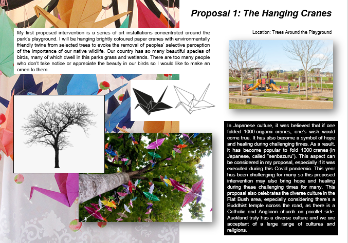 Proposal 1: The Hanging Cranes