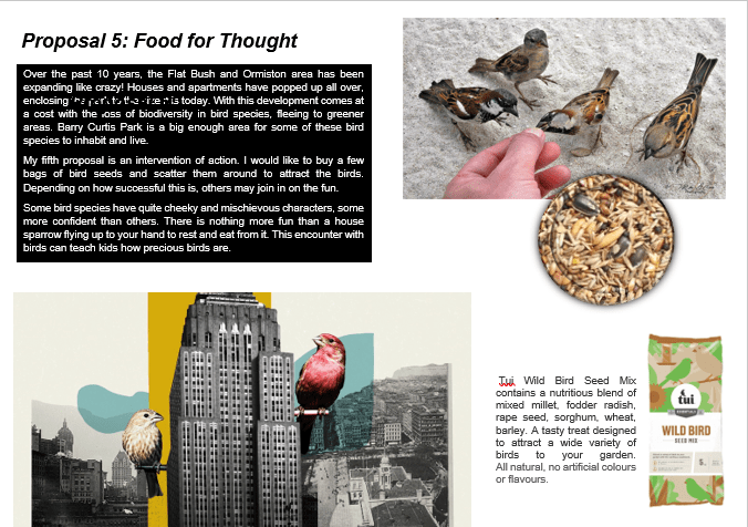 Proposal 5: Food for Thought