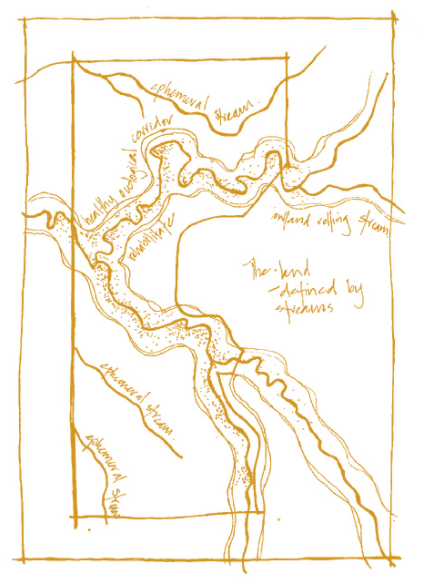 Sketch explains park’s programming: its relationships with water, culture and people.